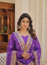 Prepossessing Looking Gown In Purple Colour